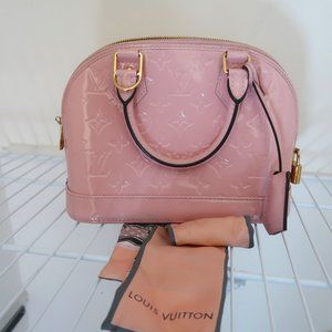 Pink Louis Vuitton Alma Handbag Monogram Vernis PM